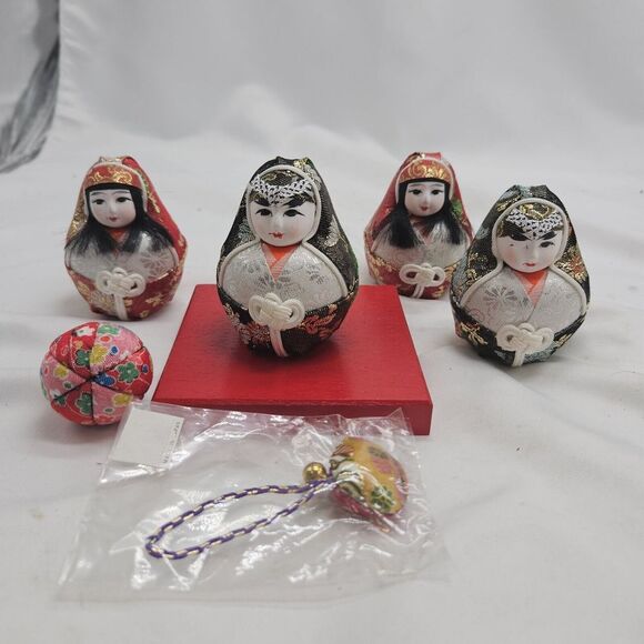 VINTAGE‎ MITSUKOSHI LTD. Japan KOKESHI WEEBLE Doll Figurines